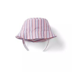NWT Janie and Jack Baby Striped Bucket Hat red, white and blue 0-3 months